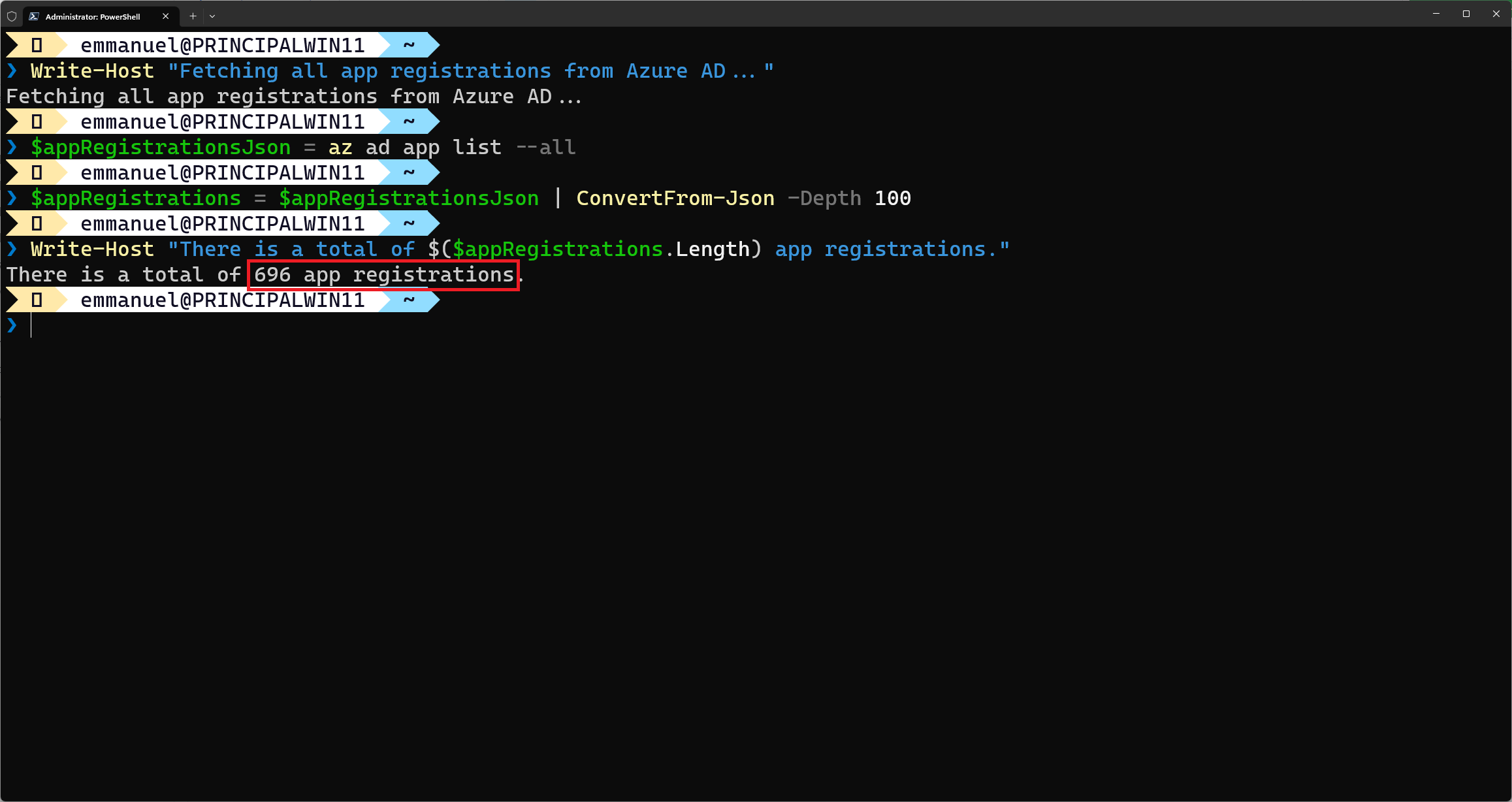 get all app registrations