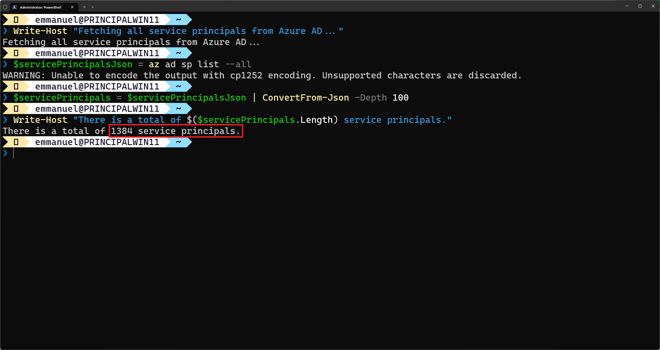 get all service principals